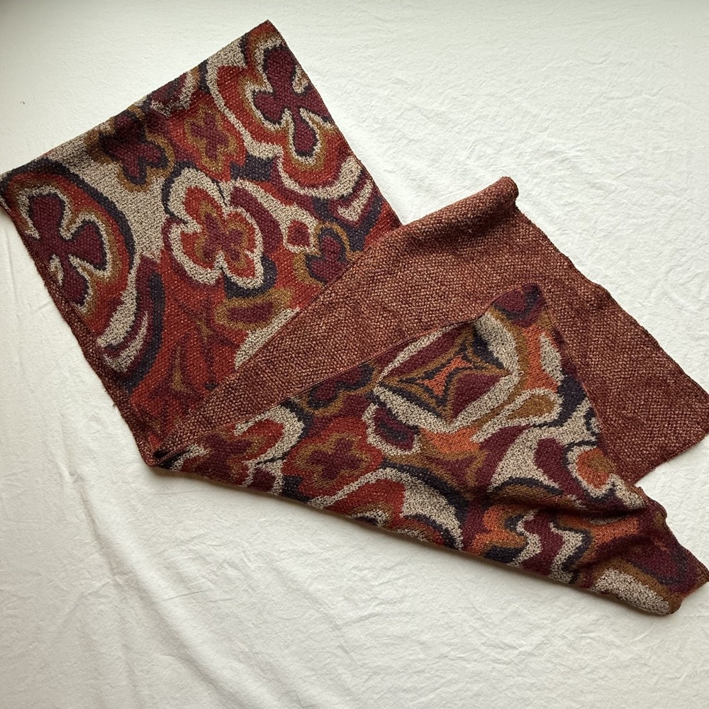 Vintage Missoni Sport Scarf Reversible Abstract Floral Linen Blend (Flaw) 65x15